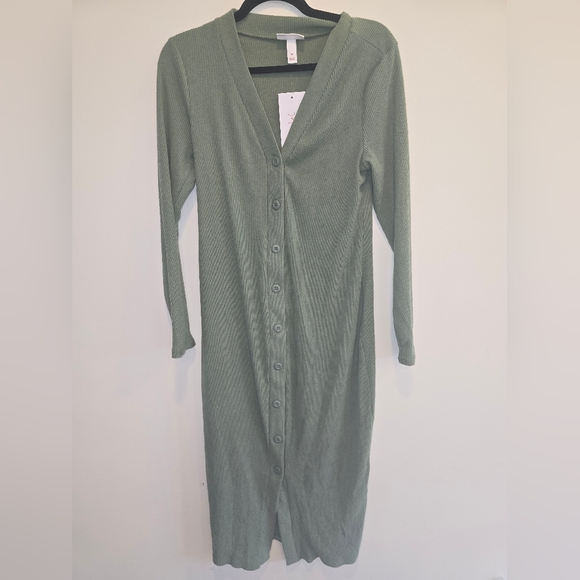 Isabel Maternity by Ingrid & Isabel Dresses & Skirts - Ingrid + Isabel Maternity Ribbed Button Front Sweater Dress Size M NWT